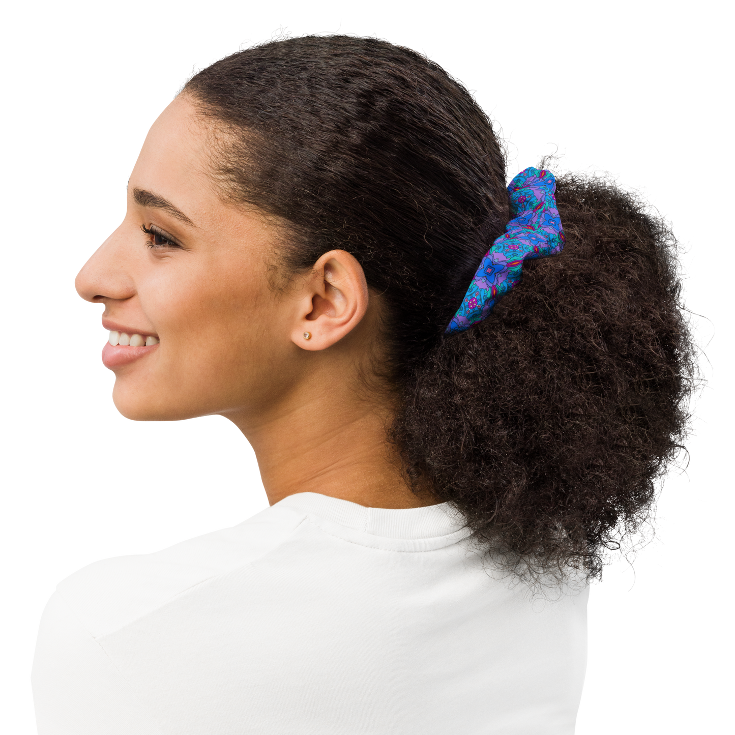 Psychedelic Blue Eco-Friendly Scrunchie