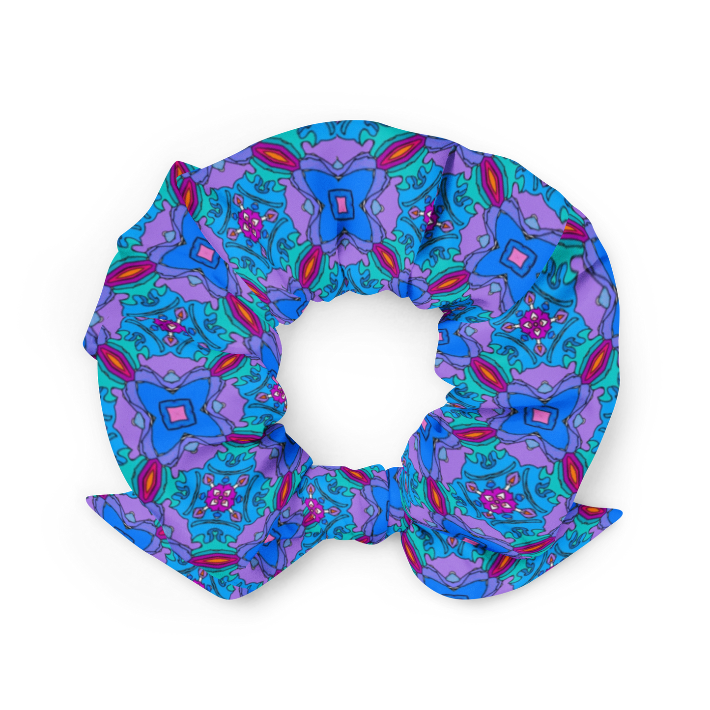 Psychedelic Blue Eco-Friendly Scrunchie